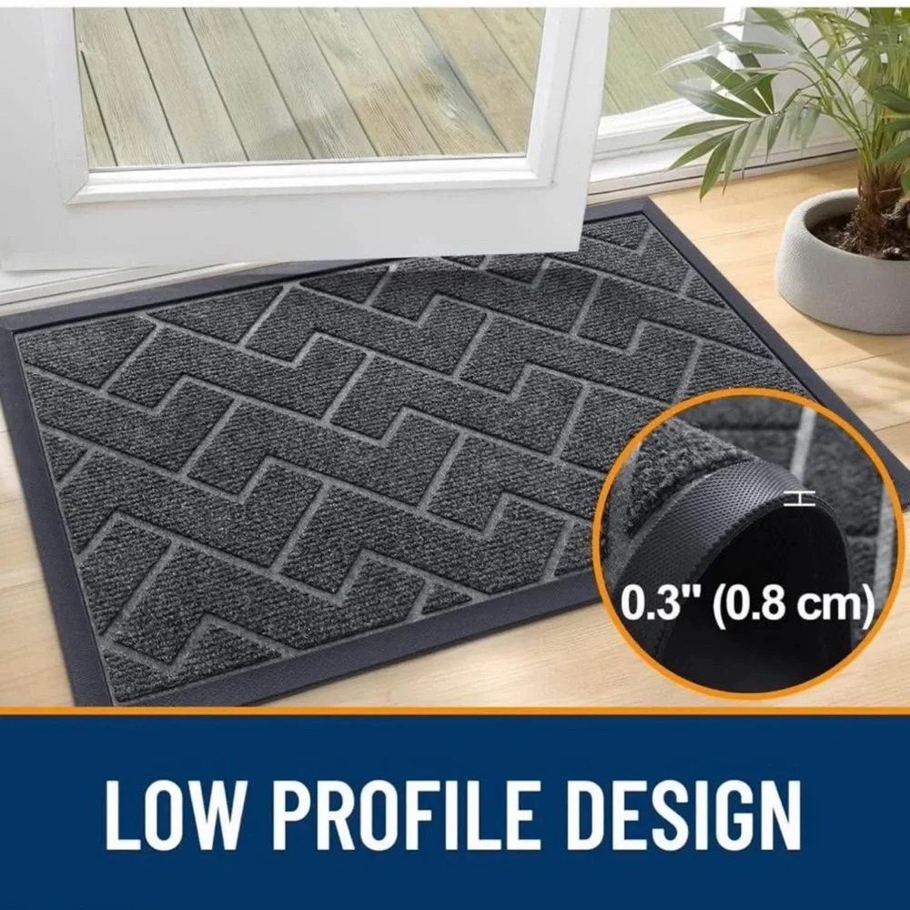 Front Door Mat Indoor Outdoor Entrance, Waterproof All-Season 36”x24”